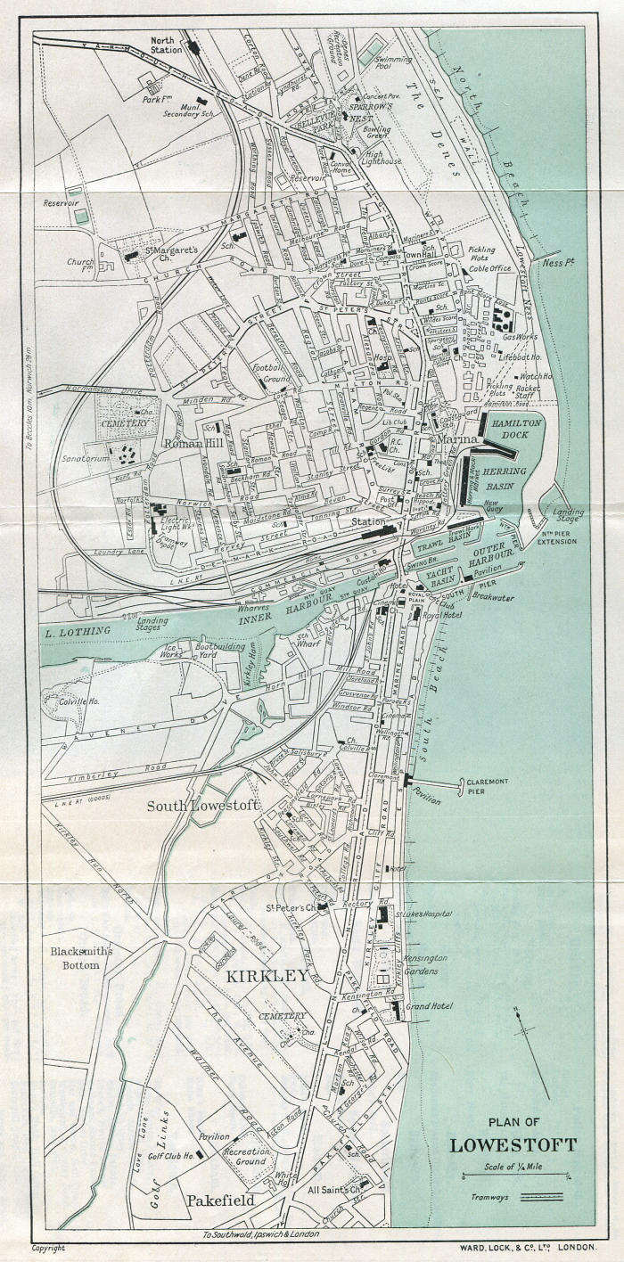 Street map of Lowestoft 1932